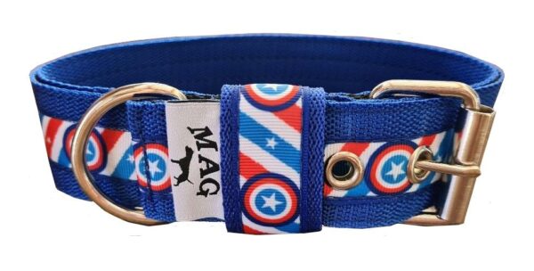Collier "Captain America" bleu, rouge et blanc