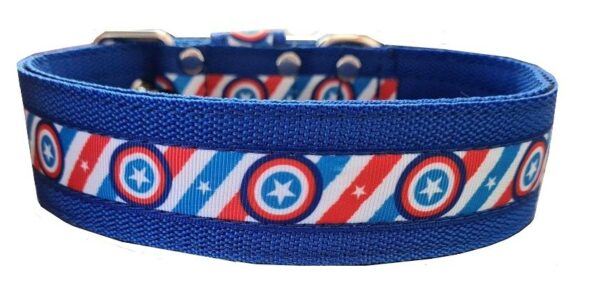 Collier "Captain America" bleu, rouge et blanc
