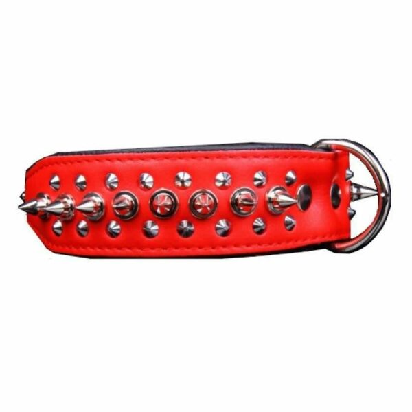 Collier cuir à piques bicolore