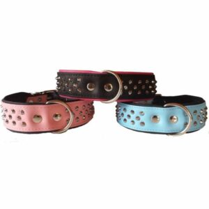 Colliers cuir petits piques
