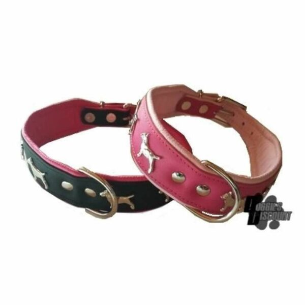 Collier cuir motif bull terrier