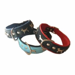 Collier cuir motif bull terrier