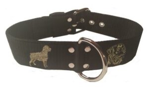 Collier noir et doré Rottweiler