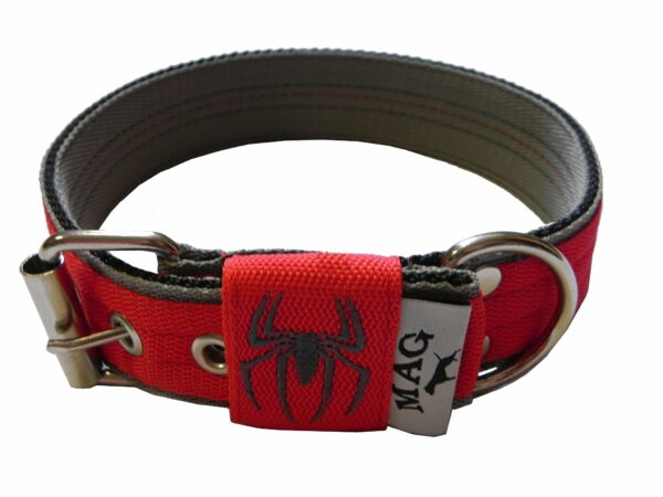 Collier "SpiderMan" rouge / gris