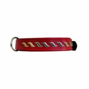 Collier cuir rouge vagues