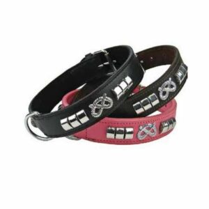 Collier cuir staffie argenté