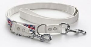 Laisse multiposition drapeau Anglais - blanc