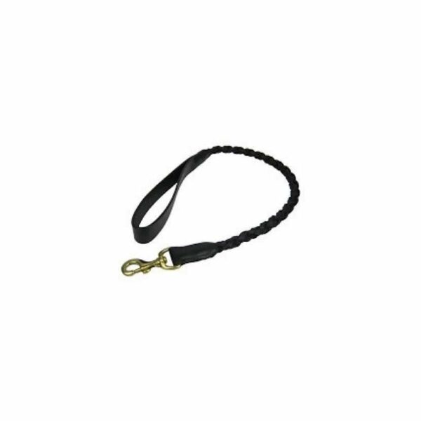 Laisse en cuir tressé noir