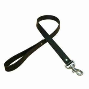 Laisse cuir 2,5 cm x 100 cm noir / argenté