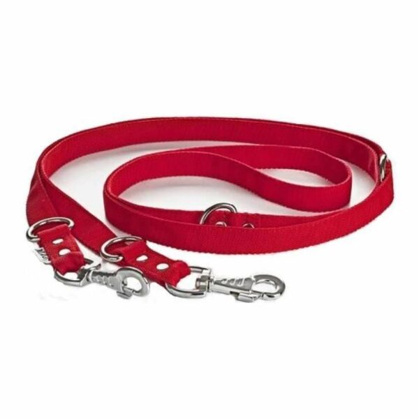 Laisse multiposition 2,5 cm - rouge