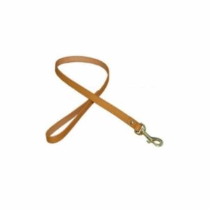 Laisse cuir 2 cm x 100 cm marron clair / argenté